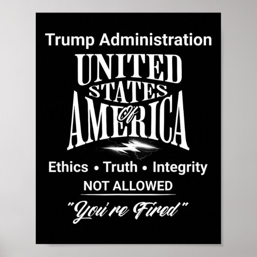 嘘をつけ 解雇 トランプ政権 非倫理 ポスター (正面)