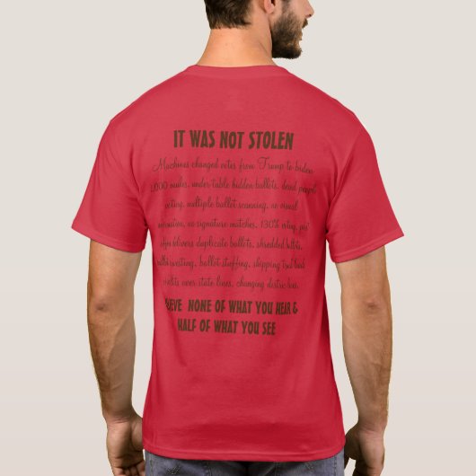 嘘を聞き流してはいけない Tシャツ (裏面)