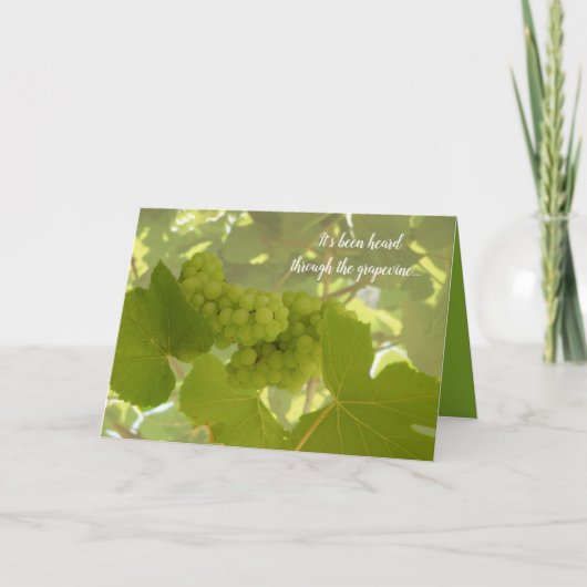 噂で聞きました、おめでとう、緑 カード (正面)