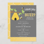 噂は聞いたか？蜂の赤ちゃんシャワー 招待状 (正面/裏面)