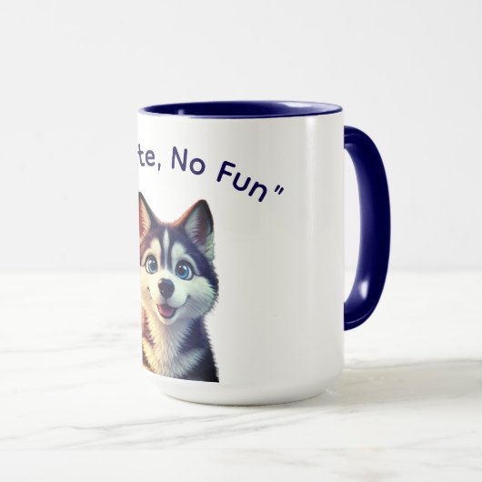 噛まないと面白くない犬のミームマグ マグカップ (正面右)