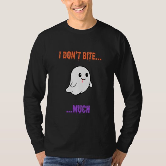 噛まない…Much -ハローウィンパーティデザイン Tシャツ (正面)
