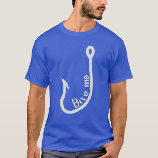 噛まれてみろフック スポーツ用品 釣りギフト Tシャツ