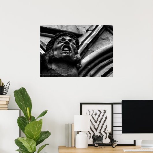 噛みつくようなインプスのゴシックガーゴイルの苦悩 ポスター (ホームオフィス)