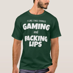 噛みタバコ   私はゲームと唇を膨らませるのが好き Tシャツ