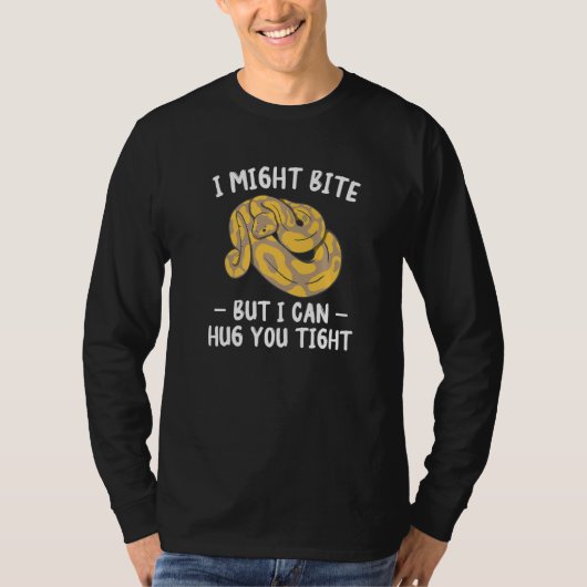 噛むかもだけどギュッてできる ボールパイソン Tシャツ (正面)