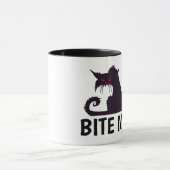 噛むタフな猫のコーヒーマグおもしろいを口に マグカップ (中央)
