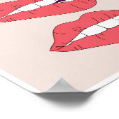 噛む赤い唇のトリオ ポスター (角)