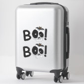 噛むBOO - コウモリとドクロのハロウィンイラスト入り文字 シール (スーツケース)