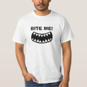 噛め！歯おもしろいの鋭い白いTシャツ Tシャツ (正面)
