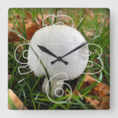 噛んだキノコ スクエア壁時計 (正面)