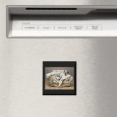 噛んだソファマグネットにラウンジのグレートダン マグネット (インサイチュ (食洗機))