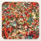 噛カラフルみガム スクエアペーパーコースター (正面)