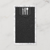 器具のロゴ |レザーステッチのストラップ |大理石 名刺 (裏面)