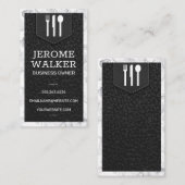 器具のロゴ |レザーステッチのストラップ |大理石 名刺 (正面/裏面)