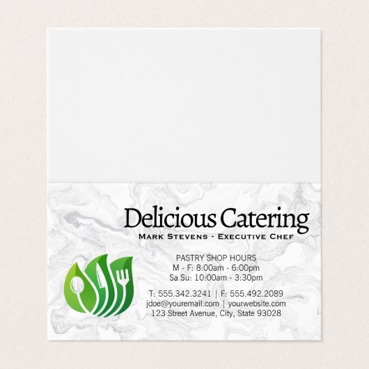 器具の葉ロゴ |大理石 名刺 (外部フラット)