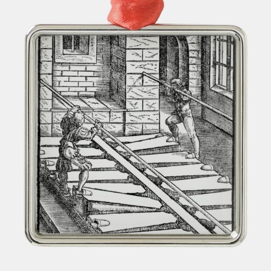 器官のふいごおよび送風機 メタルオーナメント (正面)