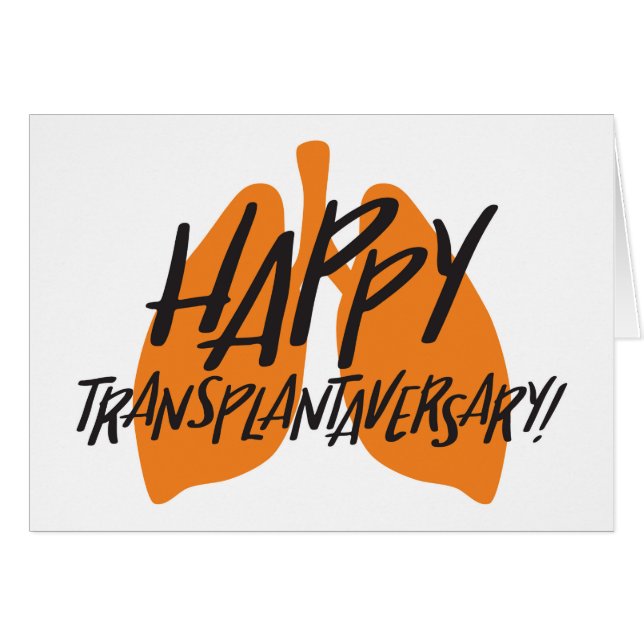 器官の肺|幸せなTransplantaversaryカード (正面横)