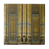 器官-色彩の鮮やかな緑および金ゴールドの管 タイル (正面)