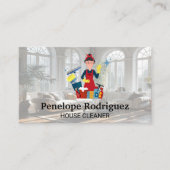 器械を持った幸福な掃除レディ 名刺 (正面)