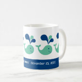 噴お洒落噴鯨誕生日 コーヒーマグカップ (正面右)
