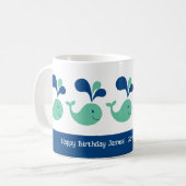 噴お洒落噴鯨誕生日 コーヒーマグカップ (正面左)