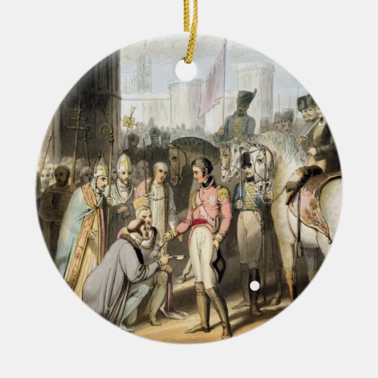 「噴出の公爵の勝利からのマドリード、 セラミックオーナメント (正面)