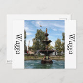 噴水からの飛んでいる鳥の捕獲 ポストカード (正面/裏面)