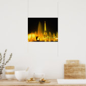 噴水で世界的に有名なエッフェルタワーパリ ポスター (キッチン)