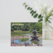 噴水と湖，ニューヨーク市セントラルパーク ポストカード (スタンド正面)