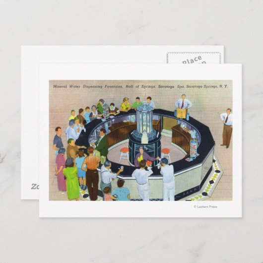 噴水に集まる群衆の集まり ポストカード (正面/裏面)