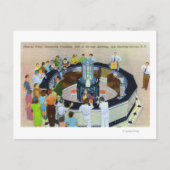 噴水に集まる群衆の集まり ポストカード (正面)