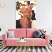 噴水のそばの美しい女性（フレデリック・レイトン） キャンバスプリント (インサイチュ (リビング))