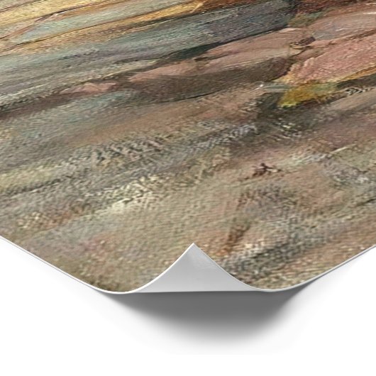 噴水の女性 ポスター (角)