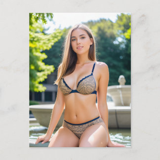 噴水の女性 ポストカード