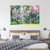 噴水の後ろのライラック キャンバスプリント (インサイチュ (寝室))