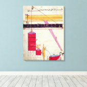 噴水への給水装置 キャンバスプリント (インサイチュ (ウッドフロア))