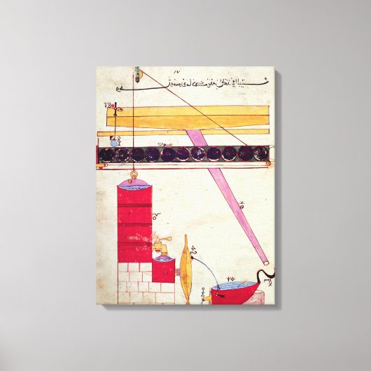 噴水への給水装置 キャンバスプリント (正面)