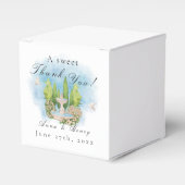 噴水エレガントの花結婚の鳩ありがとう フェイバーボックス (正面サイド)