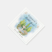 噴水エレガント花鳩ブライダルシャワー スタンダードカクテルナプキン (角)