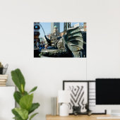 噴水コペンハーゲンの市庁舎広場 ポスター (ホームオフィス)