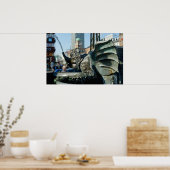 噴水コペンハーゲンの市庁舎広場 ポスター (キッチン)