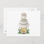 噴水結婚入りの手の込んだケーキ ポストカード (正面/裏面)