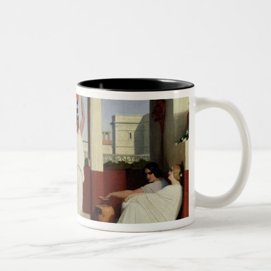 噴水1841年のギリシャの女性 ツートーンマグカップ (右)