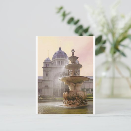 噴水、展示王室の建物、メルボルン ポストカード (スタンド正面)