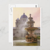 噴水、展示王室の建物、メルボルン ポストカード (正面/裏面)