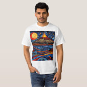 噴火する海洋火山 Tシャツ (正面フル)
