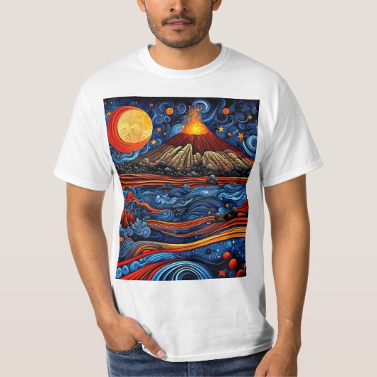 噴火する海洋火山 Tシャツ (正面)