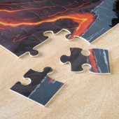 噴火する火山キッズ ジグソーパズル (側面)