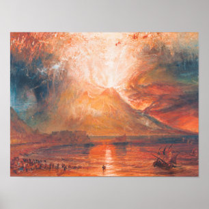 噴火のwaterscapeの芸術のウィリアムターナーVesuvius ポスター